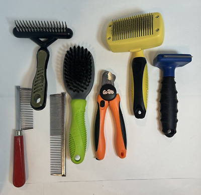 #ad Dog Grooming Tools Brushes Combs Nail Clippers Lot $20.00