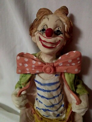 #ad Vintage Hobo Clown Figurine Signed Pucci 9quot; Price Products Ceramic Taiwan $29.95