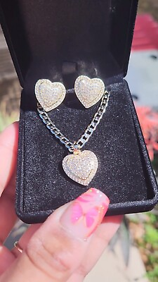 #ad womens heart necklace with FREE earrings. $45.00
