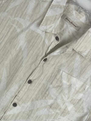 #ad Tommy Bahama Mens Floral Hawaiian Large Shirt 100% Linen Short Sleeve Button Up $21.99