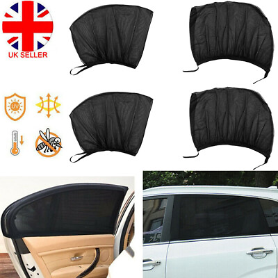 #ad Retractable Car Auto Window Sun Shade Visor Windshield Blind Black Front Rear UK GBP 10.79