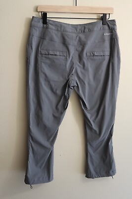 #ad Columbia Athleisure Pants Hiking Walking Nylon Capri Pockets Lightweight Gray $6.75