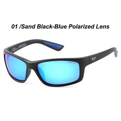 #ad *Maui *Jim*MJKANAIO COAST sand black blue polarized lens Sunglasses With box $35.99
