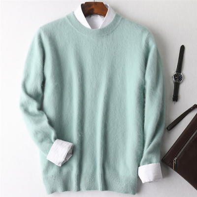 #ad 2021Men#x27;s 100% Cashmere Loose Sweater Fall Winter Mink knitting Base Sweater $65.99