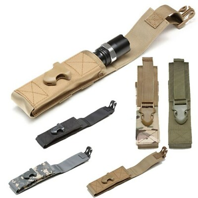#ad Tactical Nylon Storage Bag Carrier Pouch For Molle Belt Flashlights 21quot; Baton $7.37