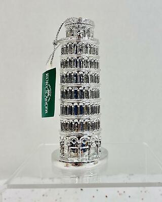 #ad City Souvenirs 4quot; Silver LEANING TOWER OF PISA Christmas Ornament Italy Landmark $10.99