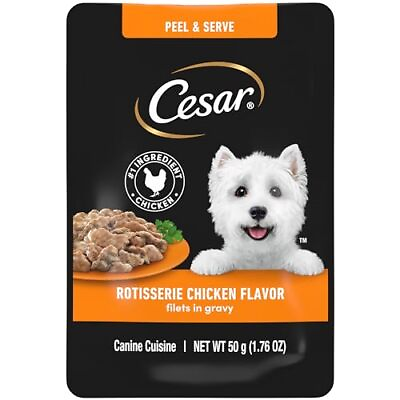 #ad Cesar Filets in Gravy Wet Dog Food Rotisserie Chicken Flavor 1.76 oz. Pouch 20 $28.48
