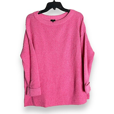 #ad Talbots Womens Knit Sweater Sz 2X Pink Long Sleeve Crewneck Cuffed $25.00