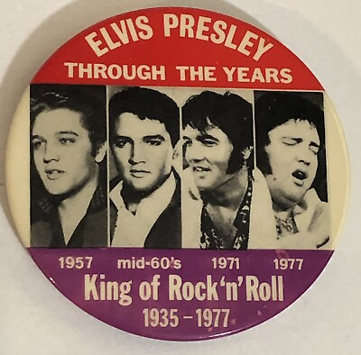 #ad Elvis Presley Through The Years Vintage Pinback Button J4 $7.99