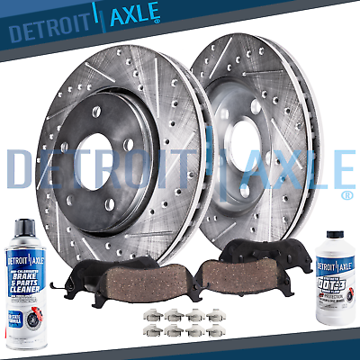 #ad Rear Vented Drilled Slotted Brake Rotors Ceramic Pads for 1999 2000 BMW 323i $87.72