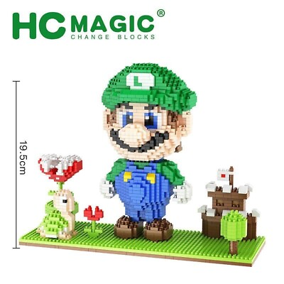 #ad 2277 Pcs Super Mario Bros Luigi Mini Building Blocks Toys Challenging Game Gift $33.83