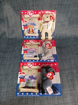 #ad Mcdonalds TY Beanie Babies American Trio set Righty Lefty amp; Libearty Sealed $59.90