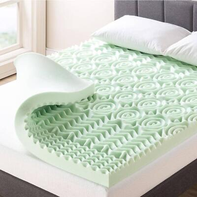 #ad MELLOW Mattress Topper King Size Green Tea Infused Breathable Memory Foam Green $152.19