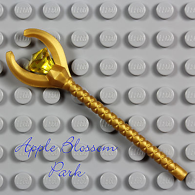#ad NEW Lego Pharaoh Quest GOLD STAFF Mummy King Minifig Weapon w Yellow Jewel Gem $3.99