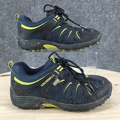 #ad Merrell Shoes Youth 3 M Chameleon Hiking Sneakers MC53640 Blue Leather Lace Up $25.19