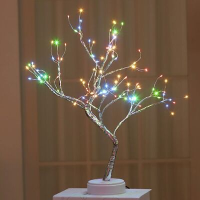 #ad Home New DIY Artificial Light Tree Light Touch Switch USB Operation LED Night $29.83