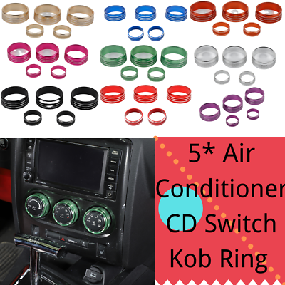 #ad For Dodge Challenger 2009 14 Air Conditioner CD Switch Kob Ring Trim 5PCS Alloy $27.04