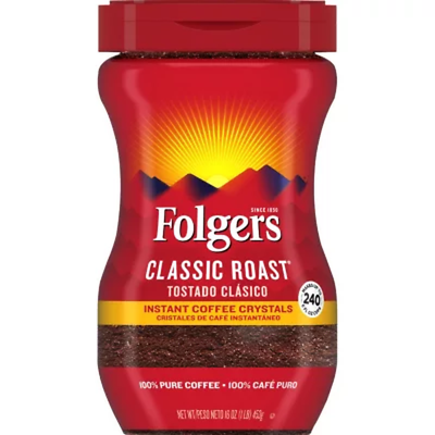 #ad Folgers Classic Roast Instant Coffee Crystals 16 Oz FREE SHIPPING $16.37