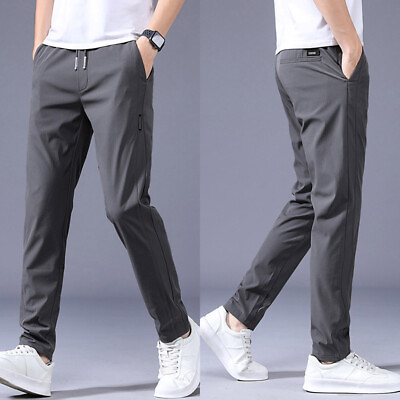#ad Summer Harem Pants Men#x27;s Loose Breathable Casual Sports Pants Straight Trousers $12.82