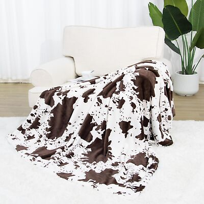 #ad Throw Blanket Soft Brown Cow Blanket Fuzzy Cozy Blanket Lightweight Fleece Bl... $14.09