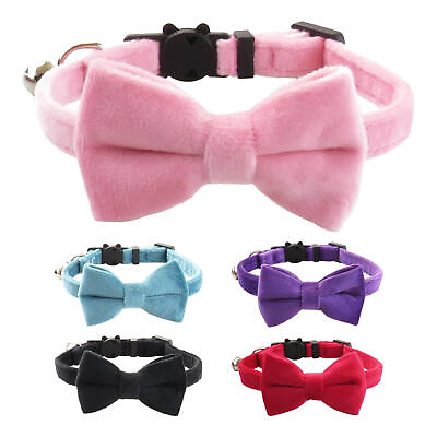 #ad Dog Bow Ties Adjustable Cat Dog Collar with Detachable Bell Dogs $8.36