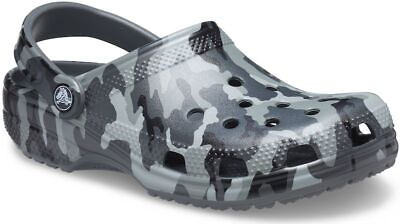 #ad Crocs Classic Printed Camo 206454 0IE Men#x27;s Slate Gray Multi Comfort Clogs CRO16 $49.97