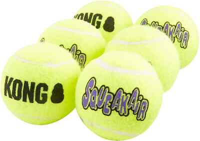 KONG Squeakair Tennis Balls 6 pack MEDIUM Dog Fetch Toy 2.5quot; $14.79