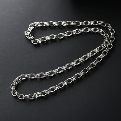 #ad 7mm BRAND Letter Rolo Chain Necklace for Men 925 Sterling Silver 22 26#x27;#x27; Hip Hop $128.45