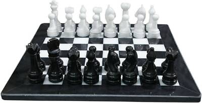 #ad JT Handmade Black and White Marble Chess Set Game Original $69.99