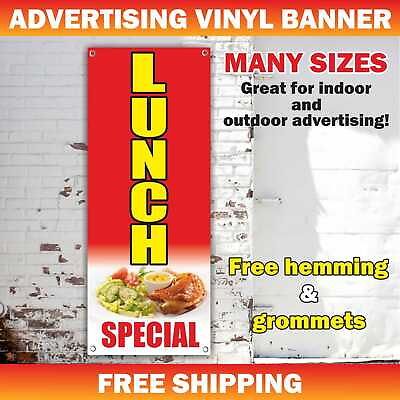 #ad LUNCH SPECIAL Advertising Banner Vinyl Mesh Sign Breakfast Dinner Restaurant $189.95