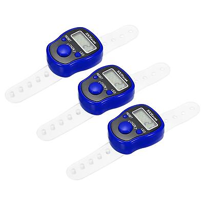 #ad Finger Tally Counter 5 Digital LED Display for Sports Counting Blue 3pcs $10.90