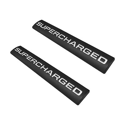 #ad 2x For Range Rover SUPERCHARGED Emblem Black Aluminum Sticker Side Fender Badge $12.49