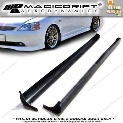 #ad For 01 02 03 04 05 Honda Civic Coupes Sedans JDM Type A RS Style Side Skirts $94.99