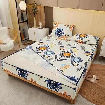 #ad Mattress Cover Six Sides All Inclusive Printing Fitted Sheet Anti Slip Protector $68.27