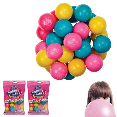 #ad 2 BAGS Original Dubble Bubble Gum Balls Cotton Candy Chewing Gum 8oz Gumballs $10.41