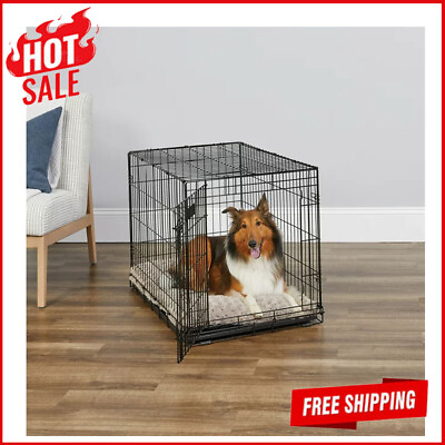 #ad Single Door Dog Crate Includes Leak Proof Pan Floor Protecting Feet 36 In New $55.09