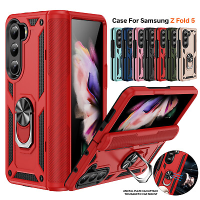#ad For Samsung Galaxy Z Fold 5 4 3 Military Rugged Shockproof Holder Magnetic Case $9.01