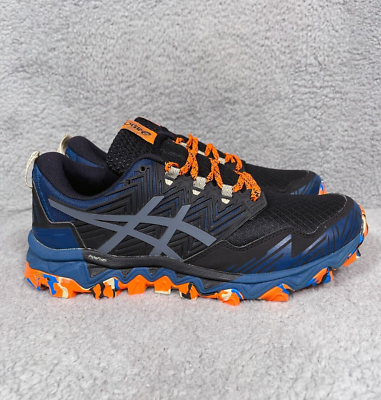 #ad Asics Gel FujiTrabuco 8 Mens Size 7.5 Running Shoes Black Blue Orange 1011A668 $39.99