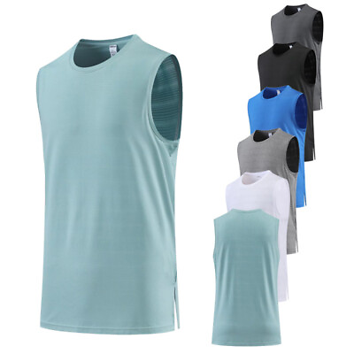#ad Men Sleeveless Sports Tops Casual Pullover Vest T Shirt Slim Fit Undershirt Tank $19.90