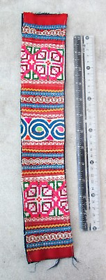 #ad Vintage Hmong Hill Tribe Handmade Cotton amp; Silk Embroidered Textile $25.00