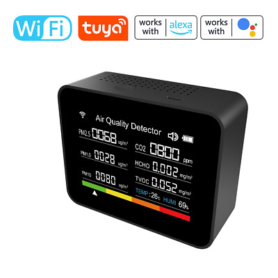 #ad 13in1 Tuya WIFI Intelligent Air Quality Monitor APP Control Alarm Function S3F2 $31.92