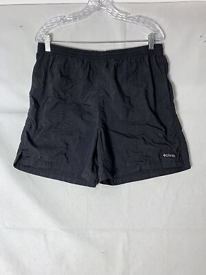 #ad Vintage Columbia Hiking Shorts Black Drawstring Elastic Womens Large Pockets $8.88