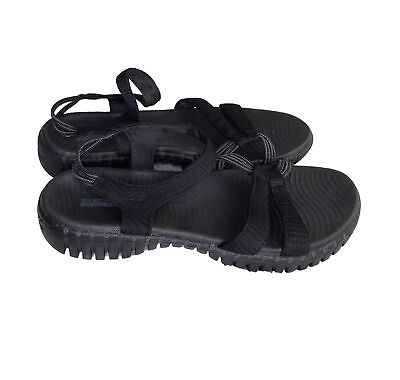 #ad Skechers Womens Goga Mat Sandals Black Strappy Size 10 EU 40 $25.00
