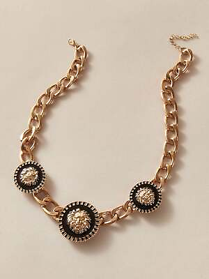 #ad 1pc Lion Head Decor Chain Necklace Creative Necklace for Women Fashion Jewelry $6.32