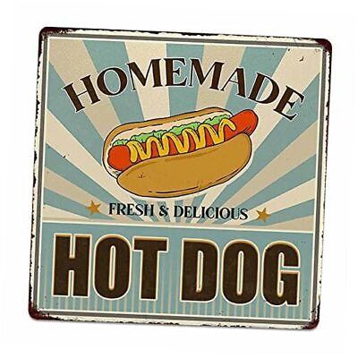 #ad Hot Dog Tin Signs Funny Food Poster Vintage Metal Sign Wall 8quot;x 8quot; color042707 $19.18