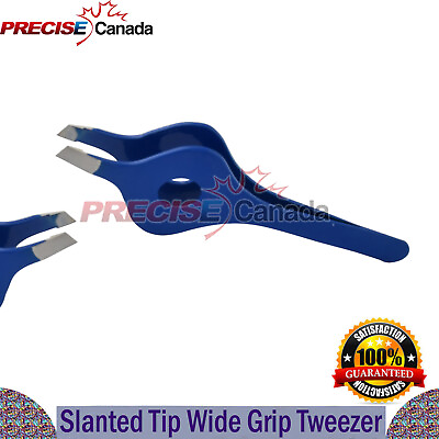#ad Eyebrow Tweezers Blue Slanted Tip Hair Removal Wide Grip Tweezer BTS 684 $7.15