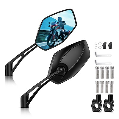 #ad 2pc Motorcycle Rearview Side Mirrors M8 M10 Bolt for Bicycle Scooter ATV $31.44