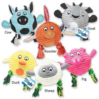 #ad Free Range Farm Friends Dog Toys 8 1 2quot; Corduroy Plush Choose Cow Goat Rooster $18.89