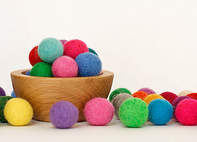 #ad Bright color Pom Pom Felt Balls 2 cm Pure wool for Nursery Craft Beads DIY B $137.33