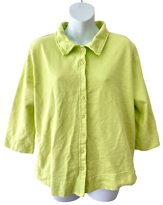 #ad Vtg Fresh Produce Button Up Shirt Sweatshirt Top Jacket 100% Cotton Womens M $20.00